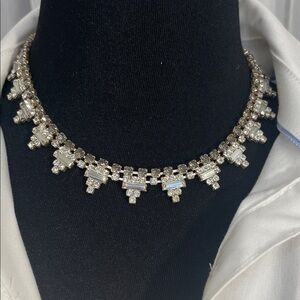 Dazzling Silver Crystal Necklace chocker style
